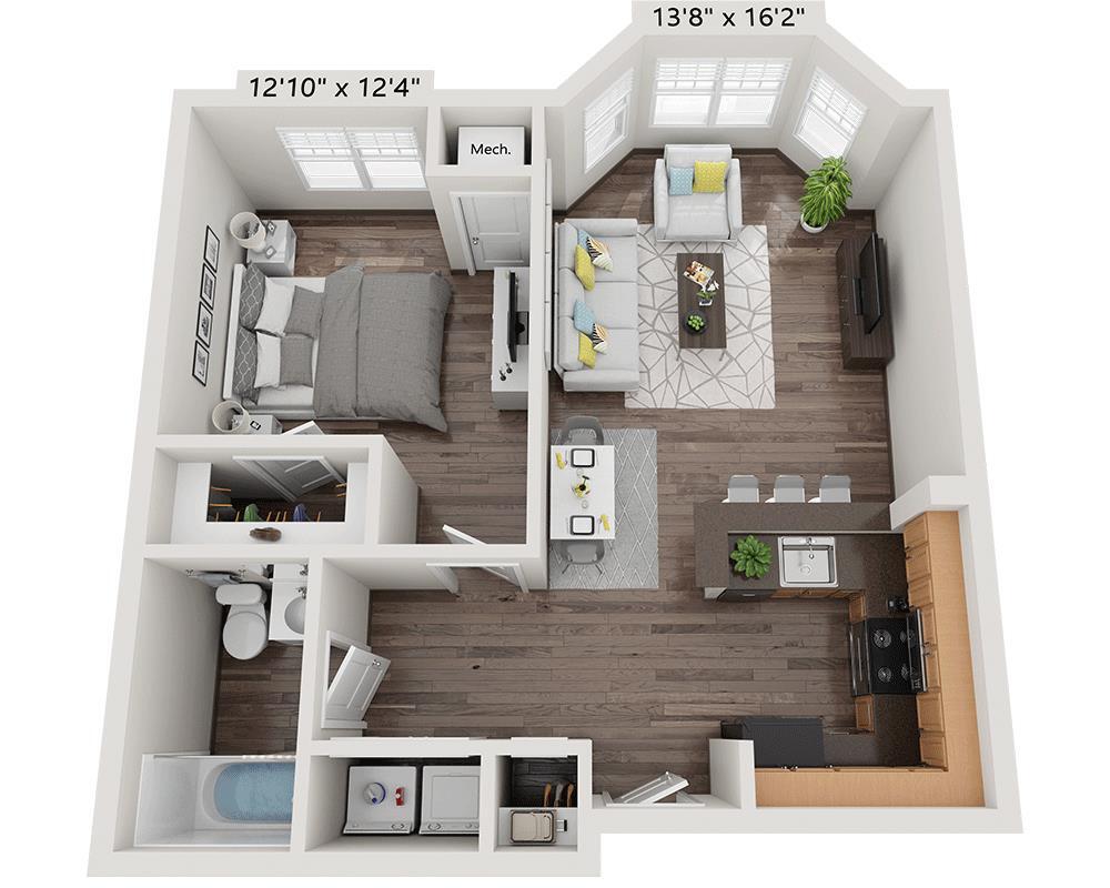 Floor Plan - One Bedroom A1A