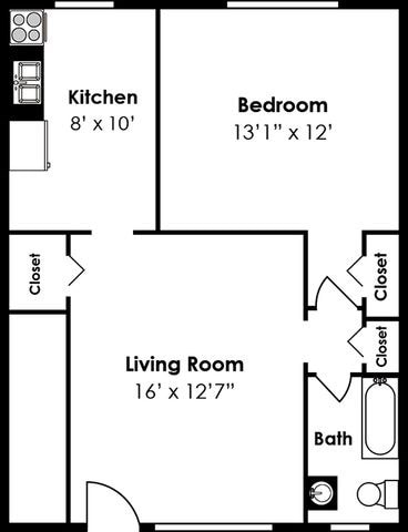 1BR/1BA - 1B