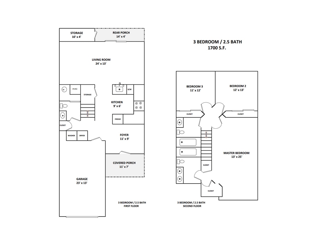 Floor Plan - 3 Bedrooms, 2.5 Bathrooms