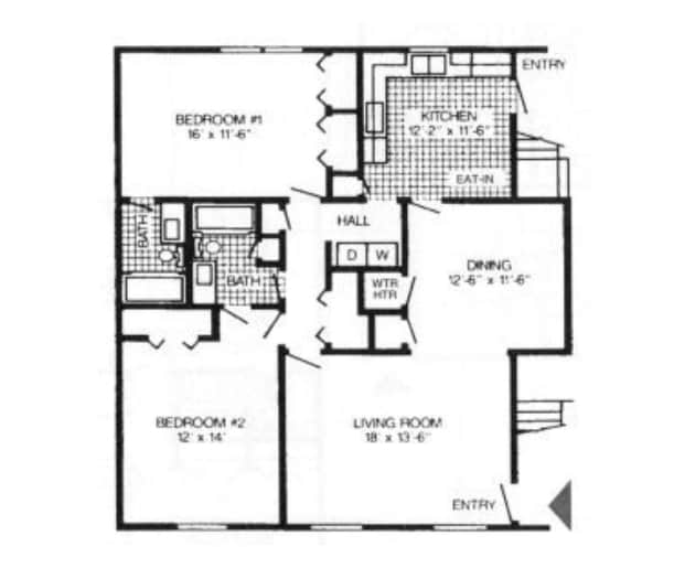 2BR/2BA - Duplex 