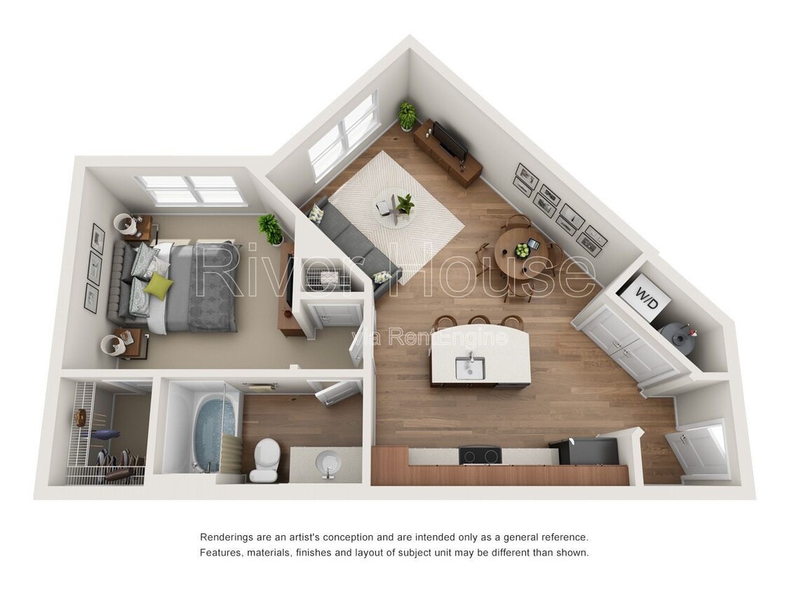 Floor Plan - 1 Bedroom 1 Bath - 59003