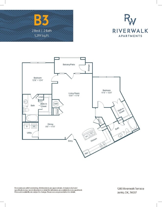 B3 Floor Plan - 2 Bedroom - B3