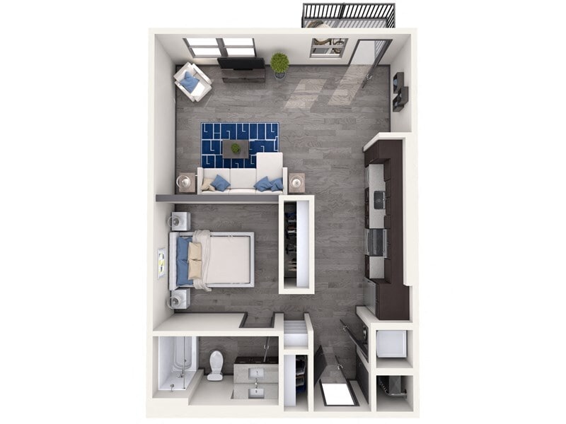 Explore this elegantly designed one-bedroom apartment, perfect for modern living. - A4