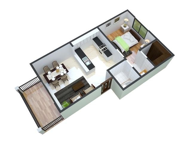 Floor Plan - 1x1 Standard