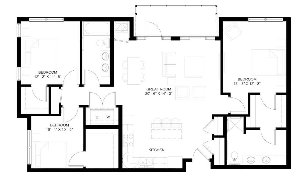 Floor Plan - The Vermilion A (D1A)