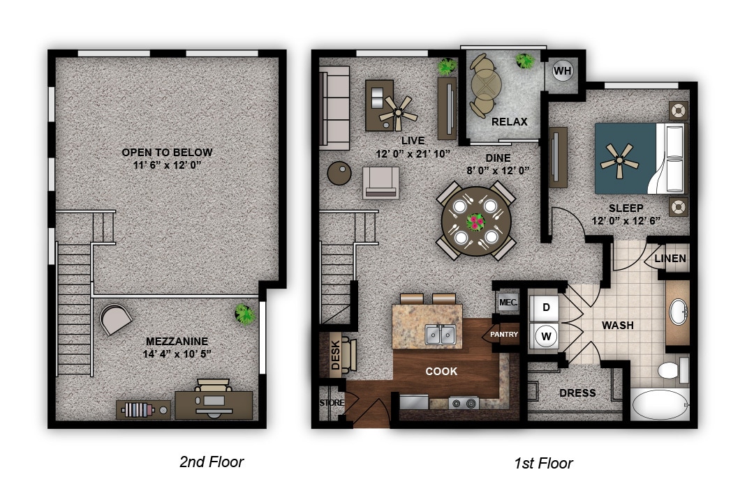 Floor Plan - One Bedroom Loft A7
