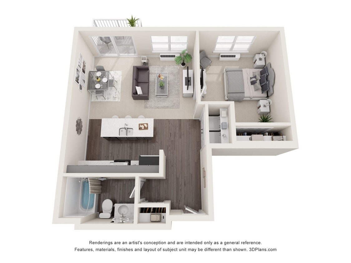 Floor Plan - 1 Bedroom C - Market 