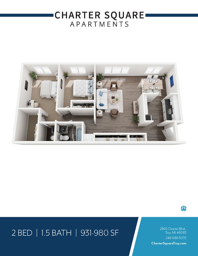 Floor Plan - 2 BED 1.5 BATH DELUX