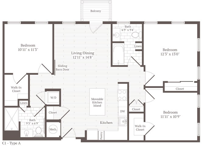 Floor Plan - 3 Bed 2 Bath