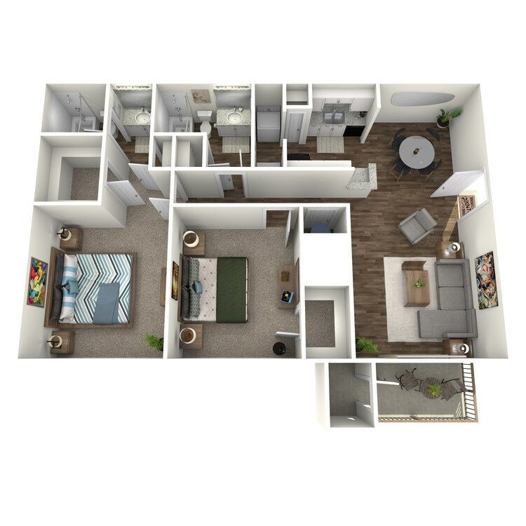 Floor Plan - 2 Bedrooms 2 Baths
