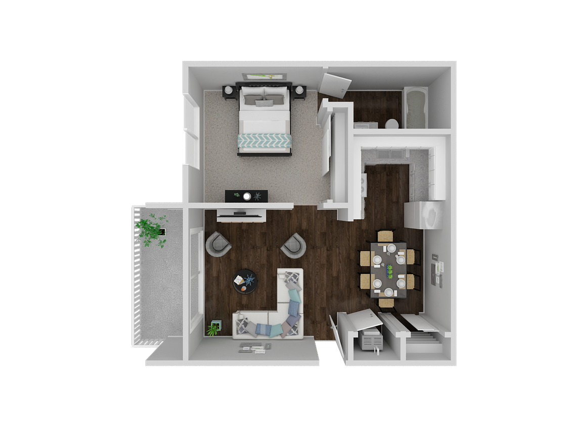 Floor Plan - 1 Bed 1 Bath