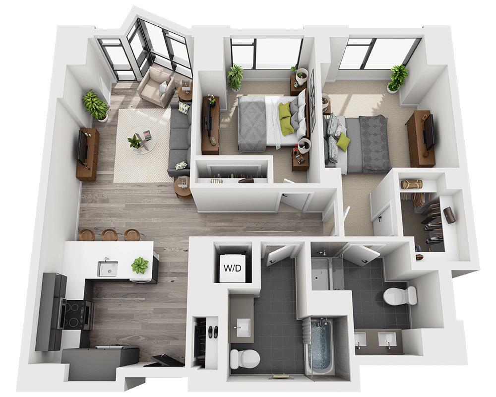 Floor Plan - Two Bedroom B2V