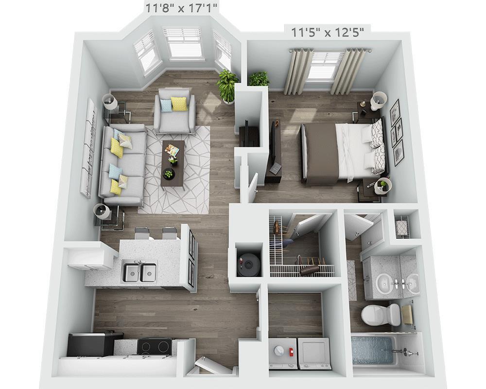Floor Plan - One Bedroom A1A