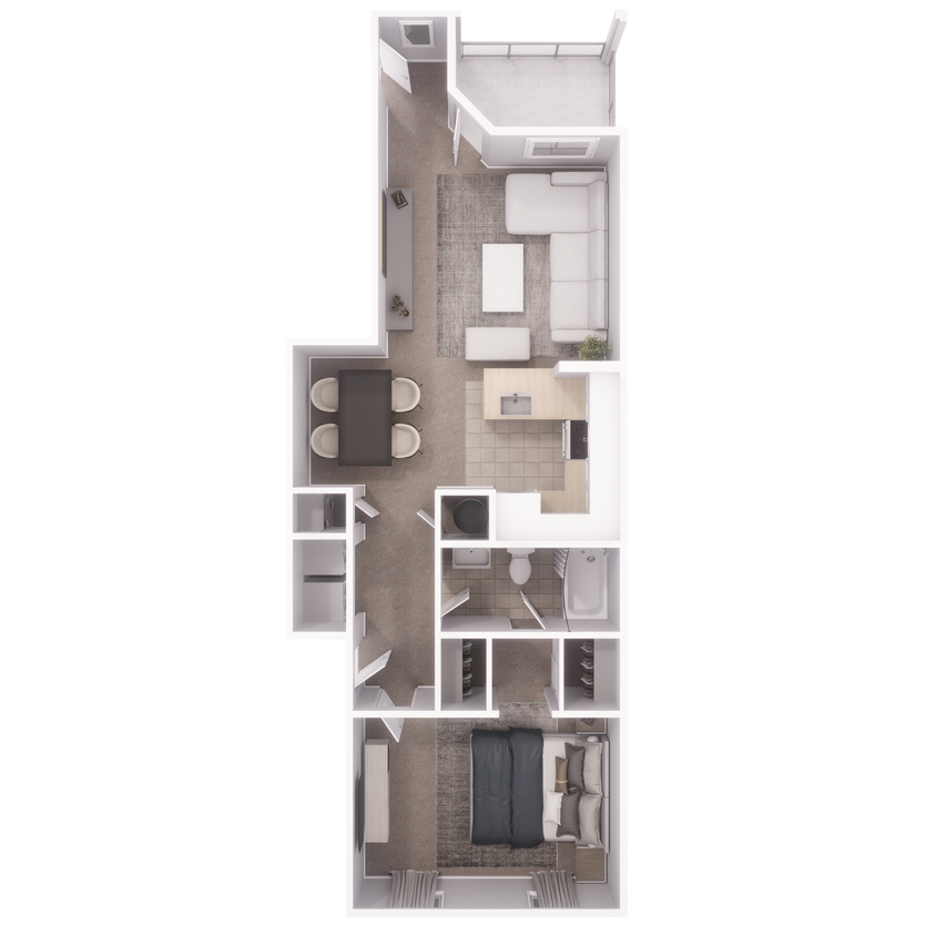 Floor Plan - 1 Bed/ 1 Bath