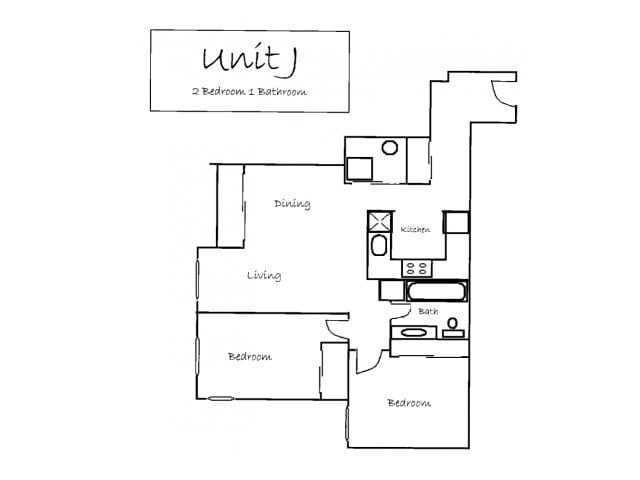 Unit J - Two Bedroom One Bath I