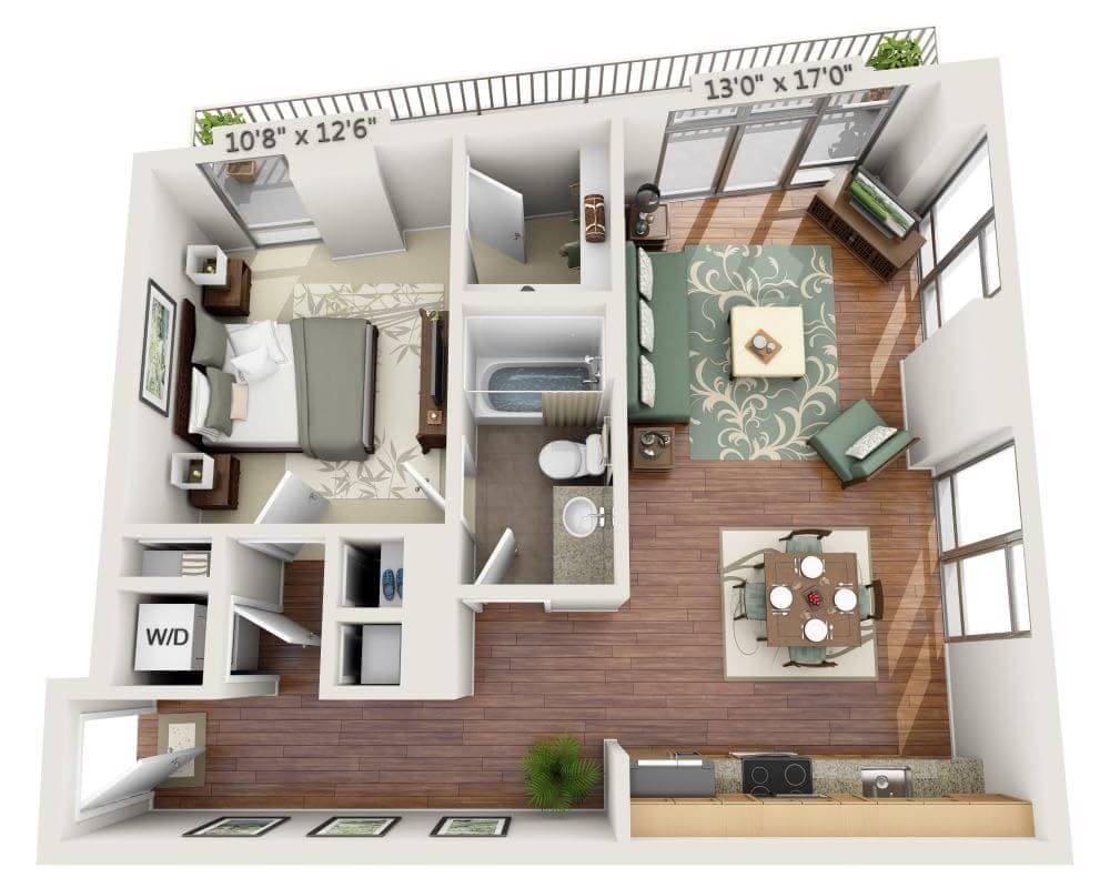 Floor Plan - One Bedroom A1M
