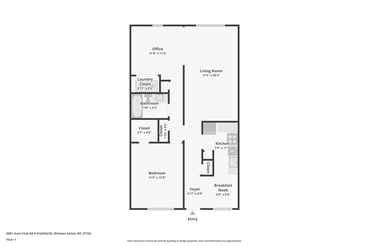 975 Sq Ft - 2 Bedroom