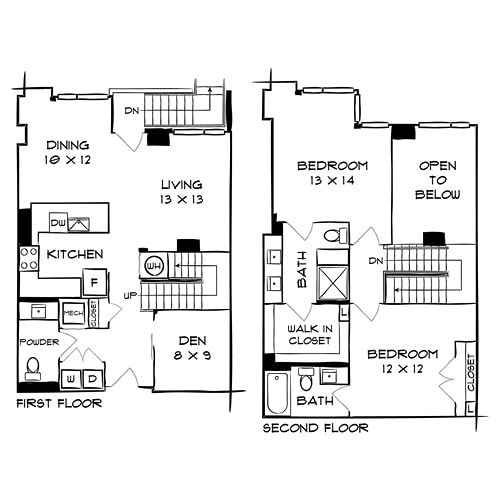 Floor Plan - Design 2B25 Townhome
