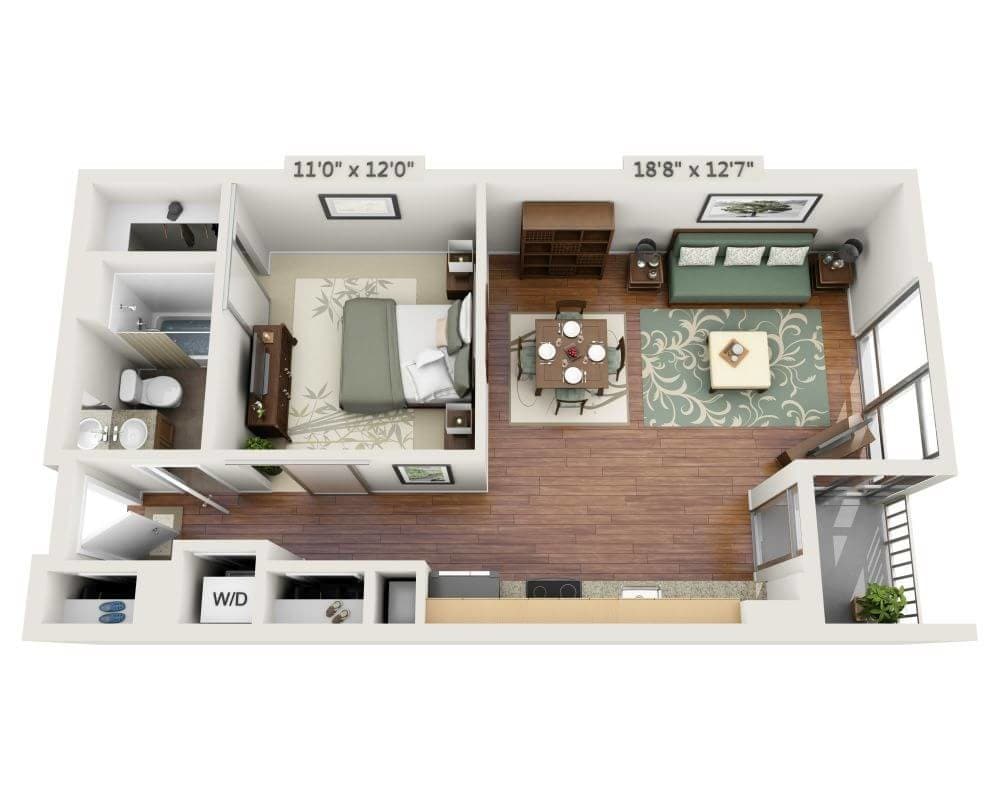 Floor Plan - One Bedroom A1C