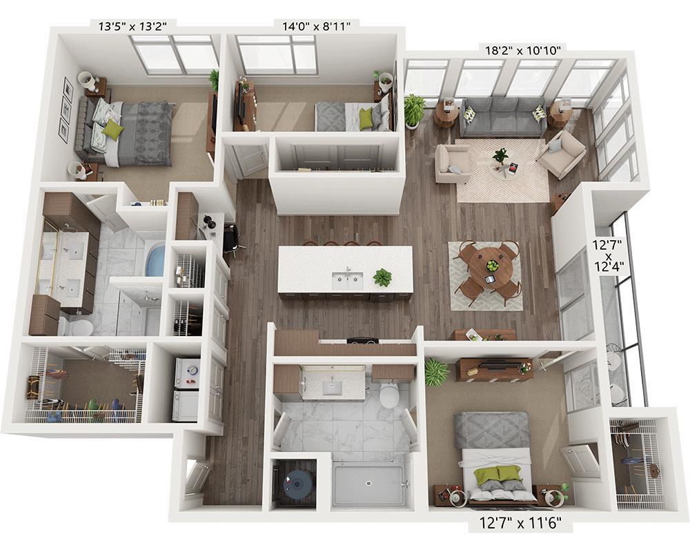 Floor Plan - Three Bedroom C2
