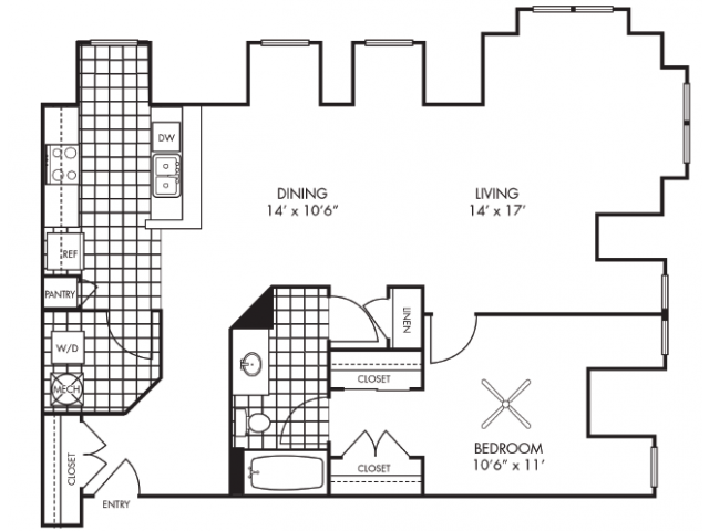 Floor Plan - 1B-G