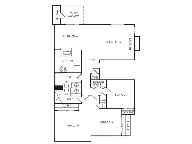 Floor Plan - 3 Bedroom/2 Bath Classic