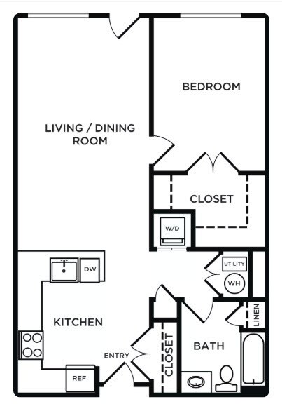 Floor Plan - One Bedroom E
