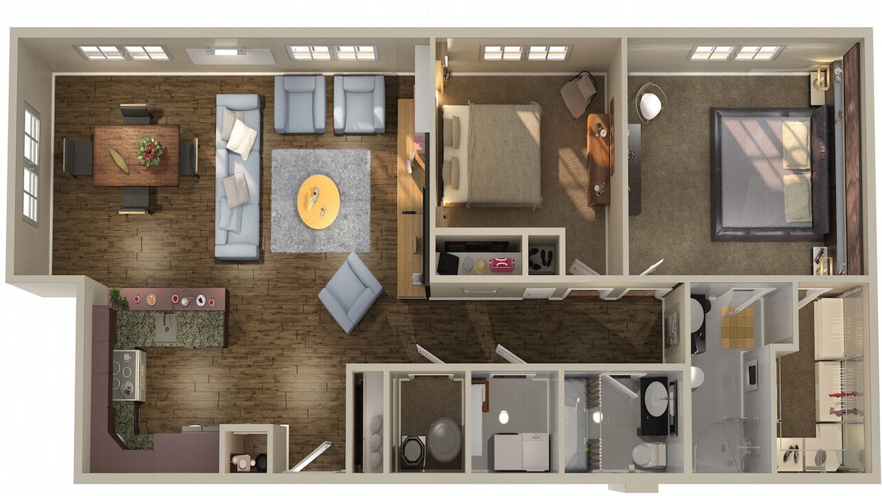 Floor Plan - Shoppes - 2 bed, 2 bath - 1135 Square Feet