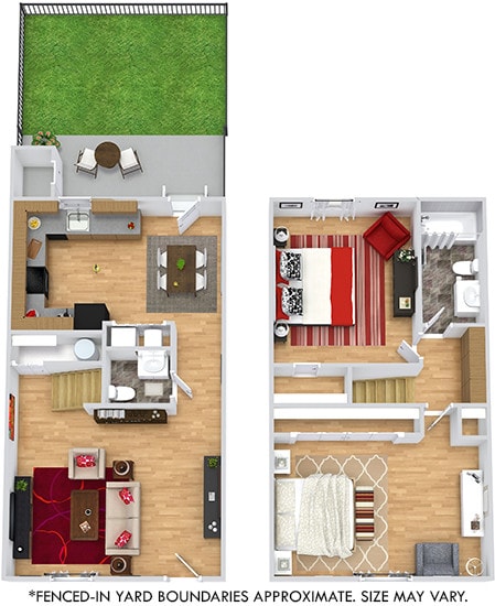 Floor Plan - Biltmore Townhouse with Fenced-In Yard