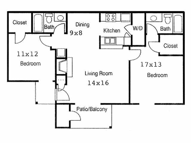 2BR/2BA - B180 - 2 Bedroom, 2 Bathroom