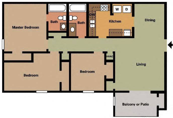 Floor Plan - 3Bed - 2Bath