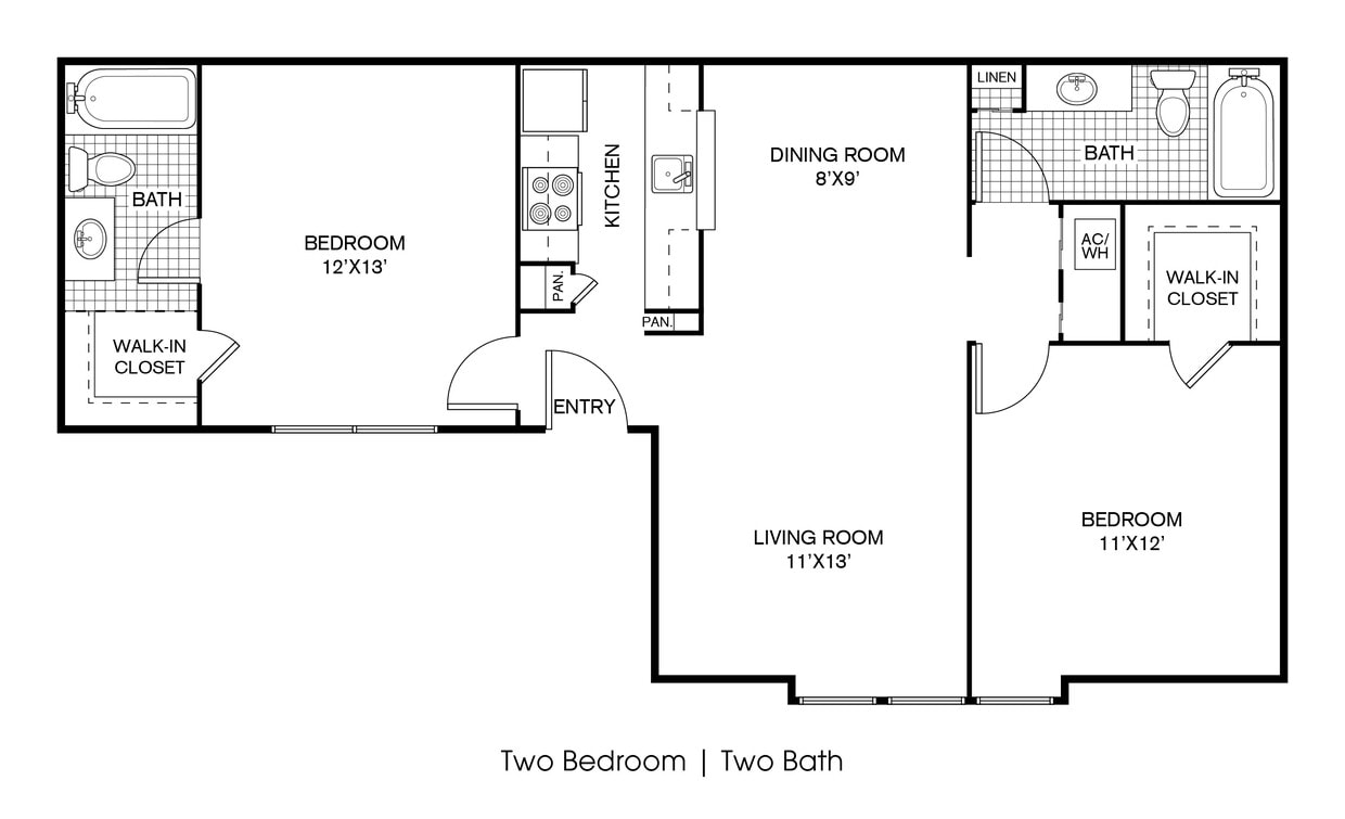 2 Bedroom Floorplan - Two Bedroom