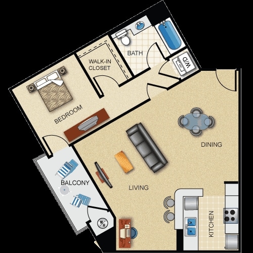 1BR/1BA - 2 Bed 2 Bath 916 Sq. Ft. Dual Master