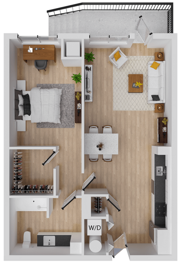 Zeal 3 - 740 square foot one bedroom, one bath apartment - Zeal 3