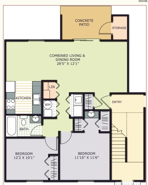 2BR/1BA - 2 BD Wheelchair