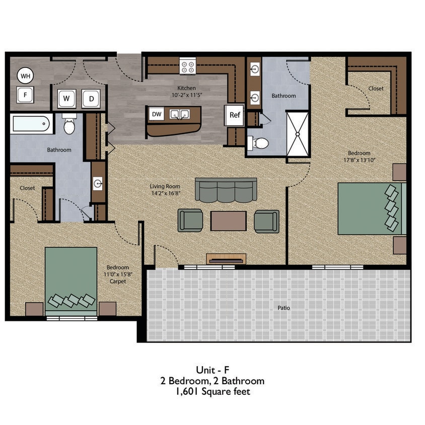 Floor Plan - 2 Bedroom Unit F
