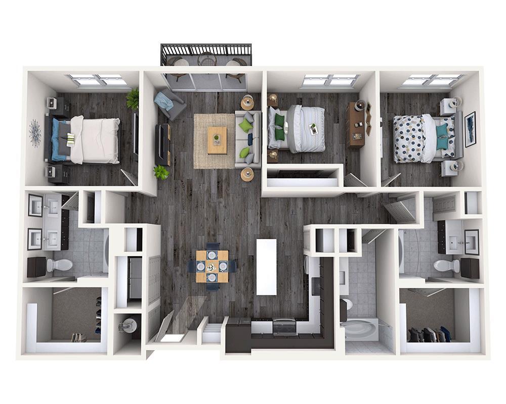 Floor Plan - Three Bedroom C3A