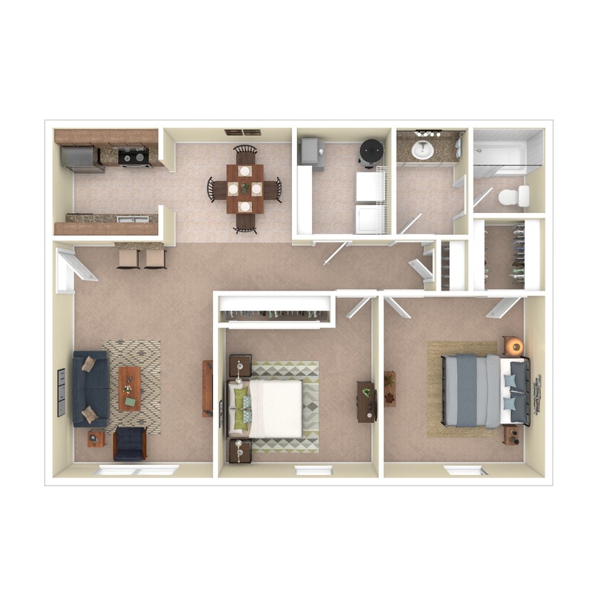 2F/2H - 2 Bed, 1 Bath, 900 sq. ft. - 3D Furnished - Keystone