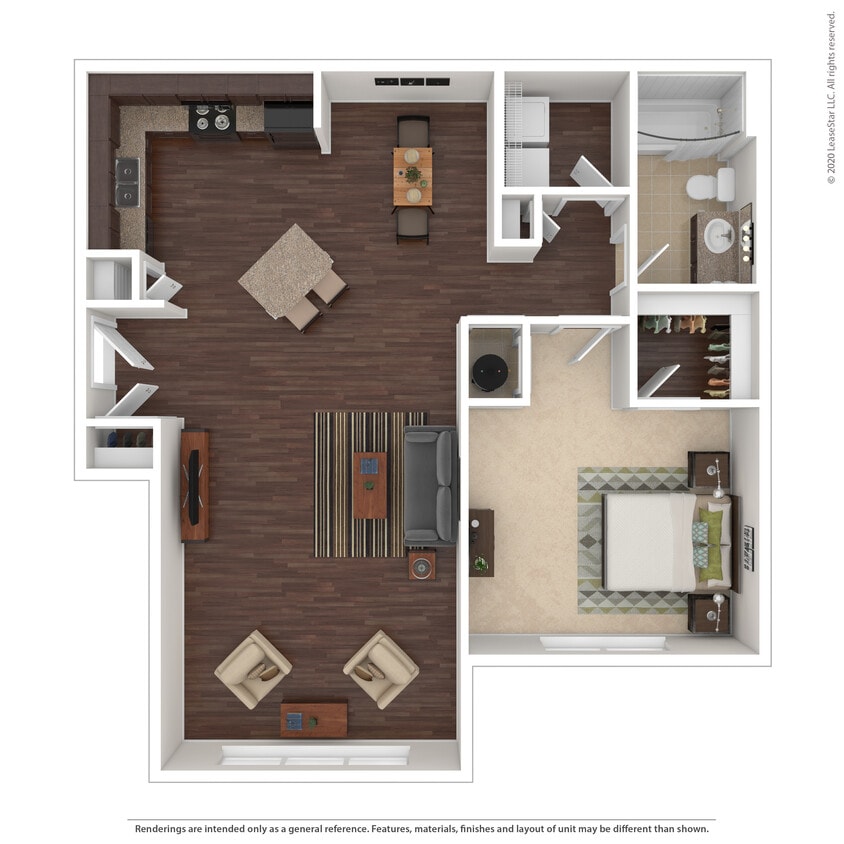 Floor Plan - One Bedroom One Bath