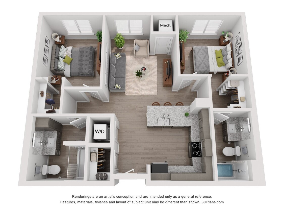 Floor Plan - 2 Bedroom B - 80