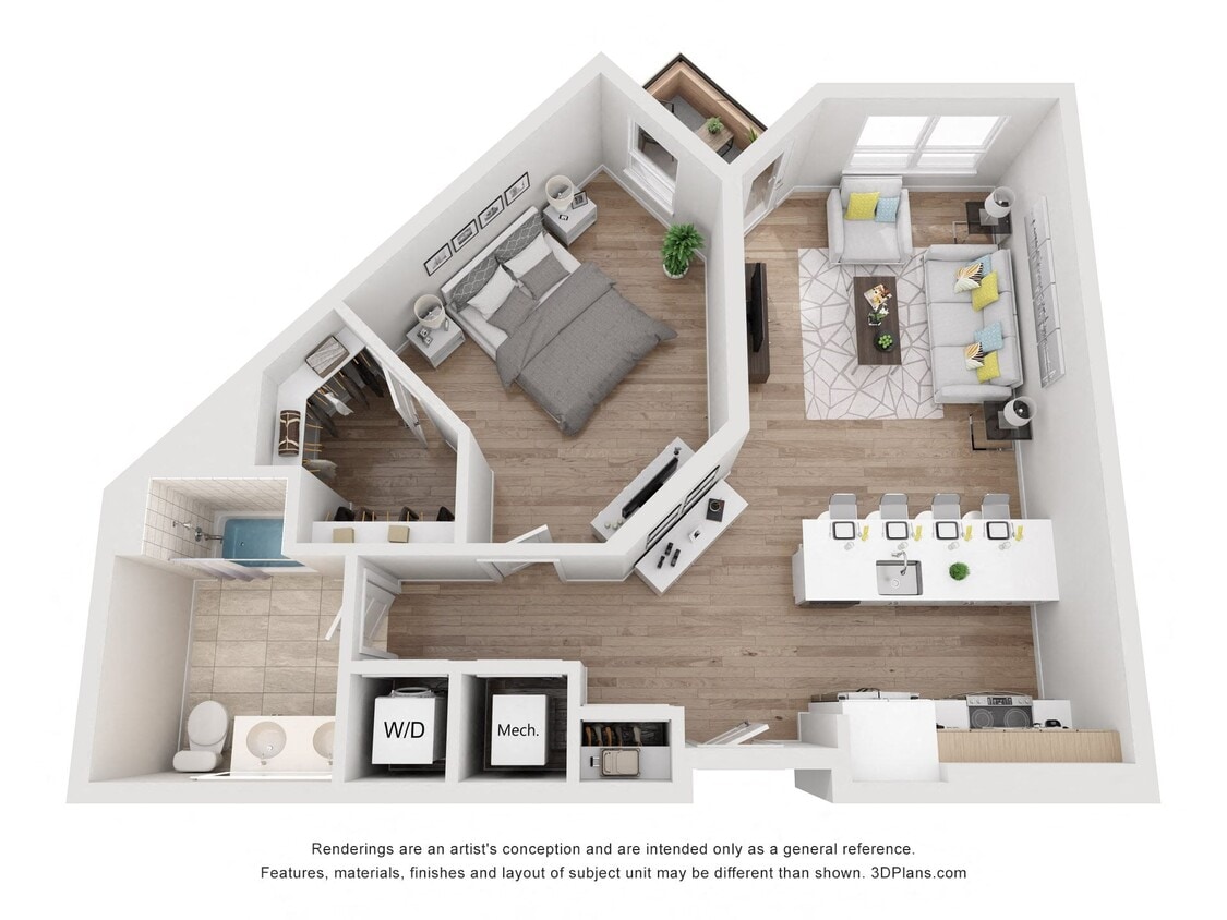 Floor Plan - Avenue G | 1 Bed/1 Bath-AW-04.1