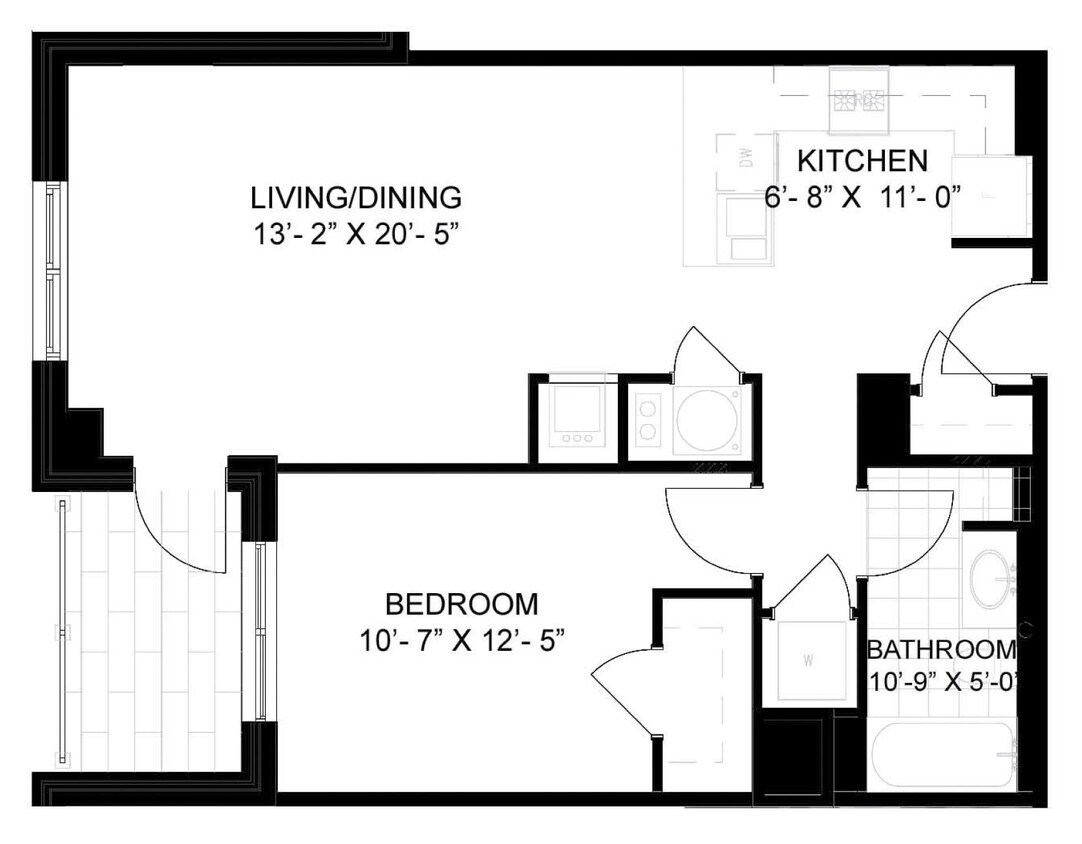 Floor Plan - 1 Bed/1 Bath-A08