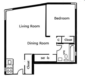 1BR/1BA - 1 BEDROOM A
