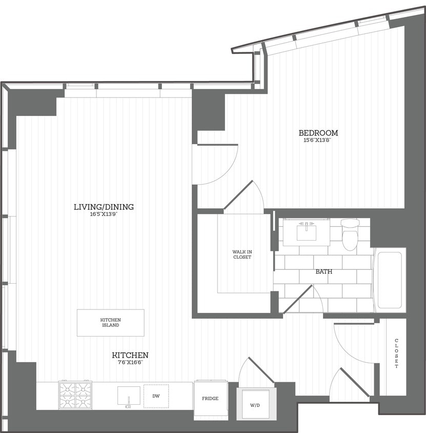 Floor Plan - 1 Bed/1 Bath A1
