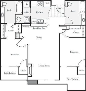 Floor Plan - 2x2 - C