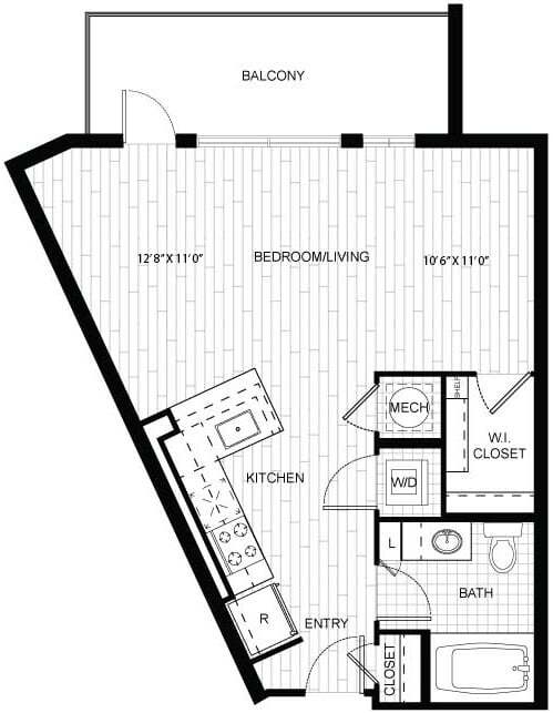 Floor Plan - 0 Bed/1 Bath-F_S01