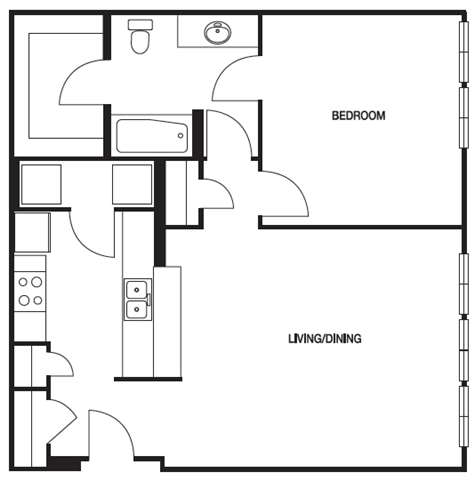 Floor Plan - A09 1 Bed 1 Bath