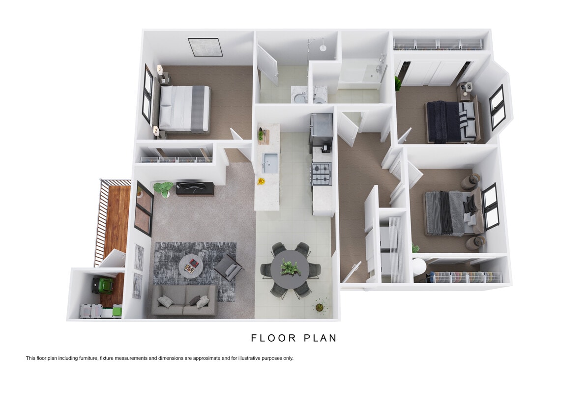 Floor Plan - 3 BR 2 Bath