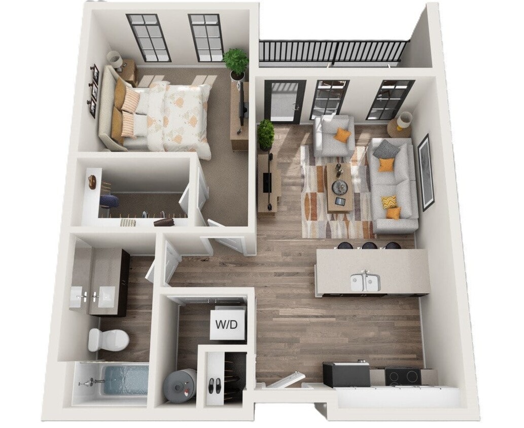 Floor Plan - 1 Bedroom 1A-1+