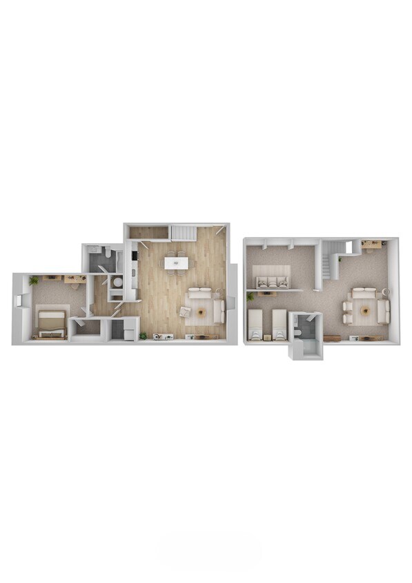 Floor Plan - 2 Bed 2 Bath Loft w/ Den